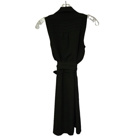 White House Black Market Black Colored Sleeveless Shirtdress w/Belt Size XXS. - Picture 8 of 8